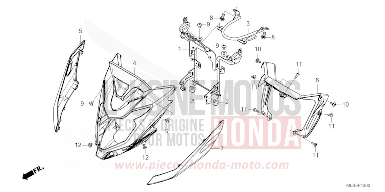 AUVENT PHARE de Hornet 750 PEARL GLARE WHITE (NHB53) de 2024